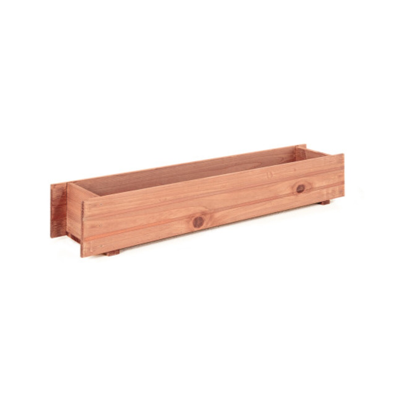 36-Inch Brown Wooden Flower Planter Box for Outdoor Garden Balcony and Home Decoration
